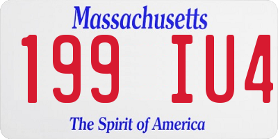 MA license plate 199IU4