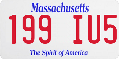 MA license plate 199IU5
