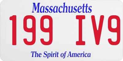 MA license plate 199IV9