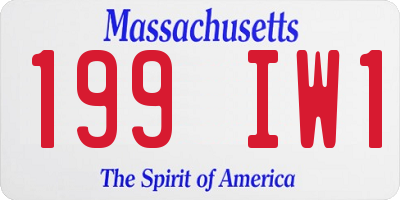 MA license plate 199IW1