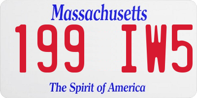 MA license plate 199IW5