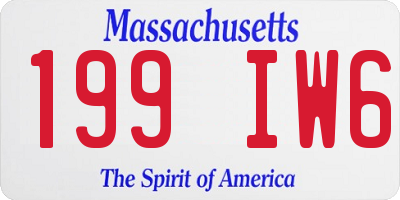 MA license plate 199IW6