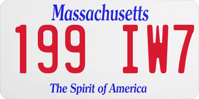 MA license plate 199IW7