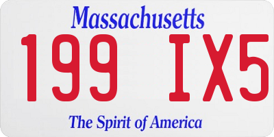 MA license plate 199IX5