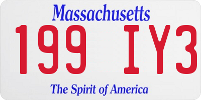MA license plate 199IY3
