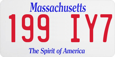 MA license plate 199IY7