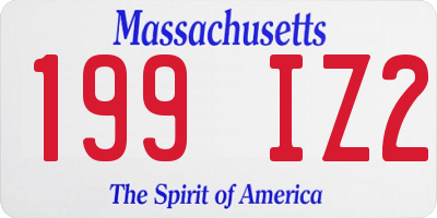 MA license plate 199IZ2