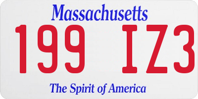 MA license plate 199IZ3