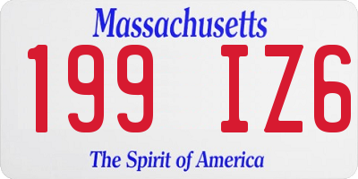 MA license plate 199IZ6