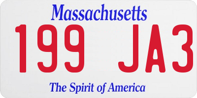 MA license plate 199JA3