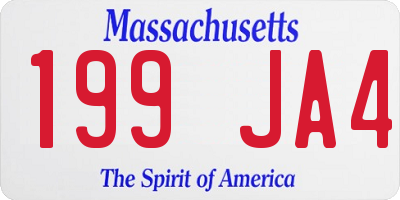 MA license plate 199JA4