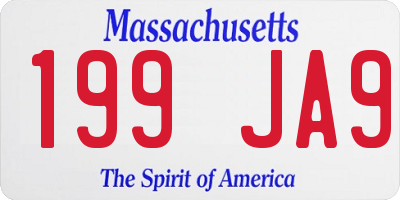 MA license plate 199JA9