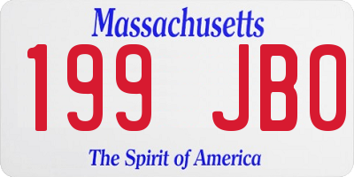 MA license plate 199JB0