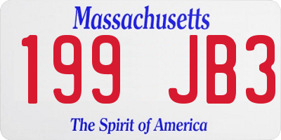 MA license plate 199JB3