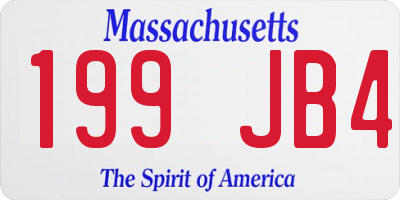 MA license plate 199JB4