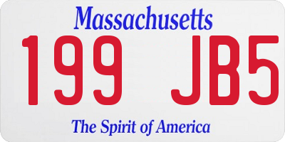 MA license plate 199JB5