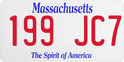 MA license plate 199JC7