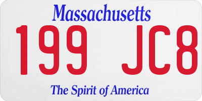 MA license plate 199JC8