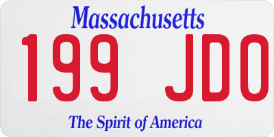 MA license plate 199JD0