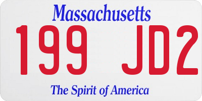 MA license plate 199JD2