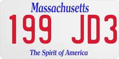 MA license plate 199JD3