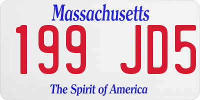 MA license plate 199JD5