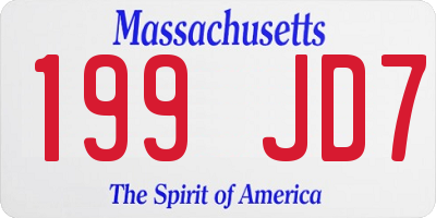 MA license plate 199JD7