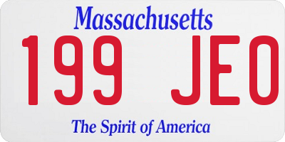 MA license plate 199JE0