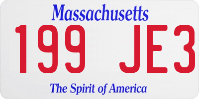 MA license plate 199JE3