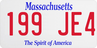 MA license plate 199JE4