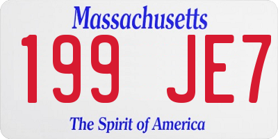 MA license plate 199JE7