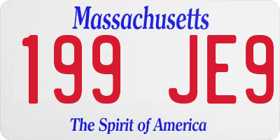 MA license plate 199JE9