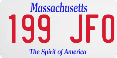 MA license plate 199JF0