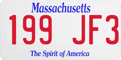 MA license plate 199JF3