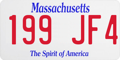 MA license plate 199JF4