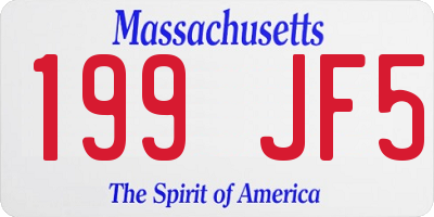 MA license plate 199JF5