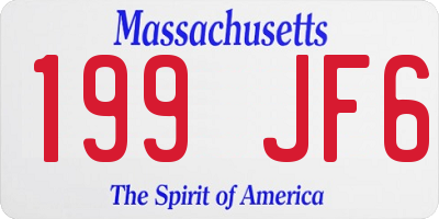 MA license plate 199JF6