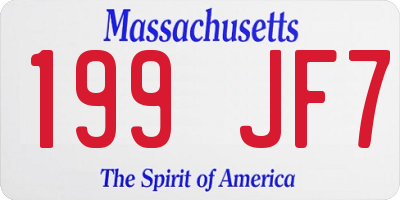 MA license plate 199JF7
