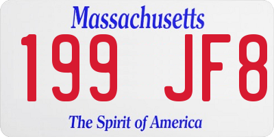 MA license plate 199JF8