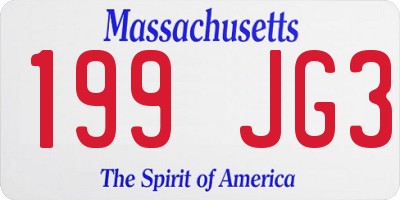 MA license plate 199JG3