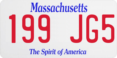 MA license plate 199JG5
