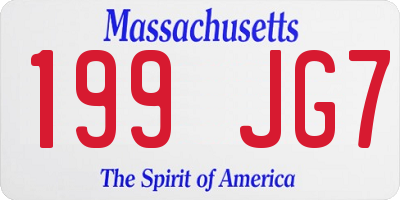 MA license plate 199JG7