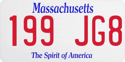 MA license plate 199JG8