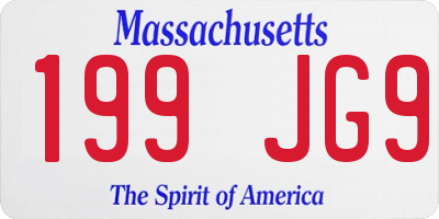 MA license plate 199JG9