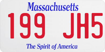 MA license plate 199JH5