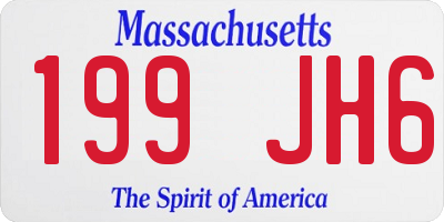 MA license plate 199JH6