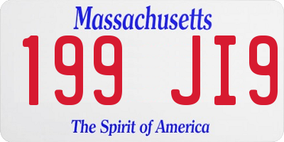 MA license plate 199JI9