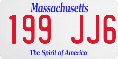 MA license plate 199JJ6