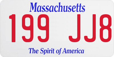 MA license plate 199JJ8