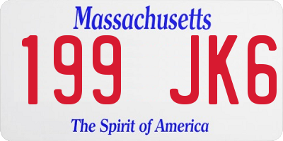 MA license plate 199JK6